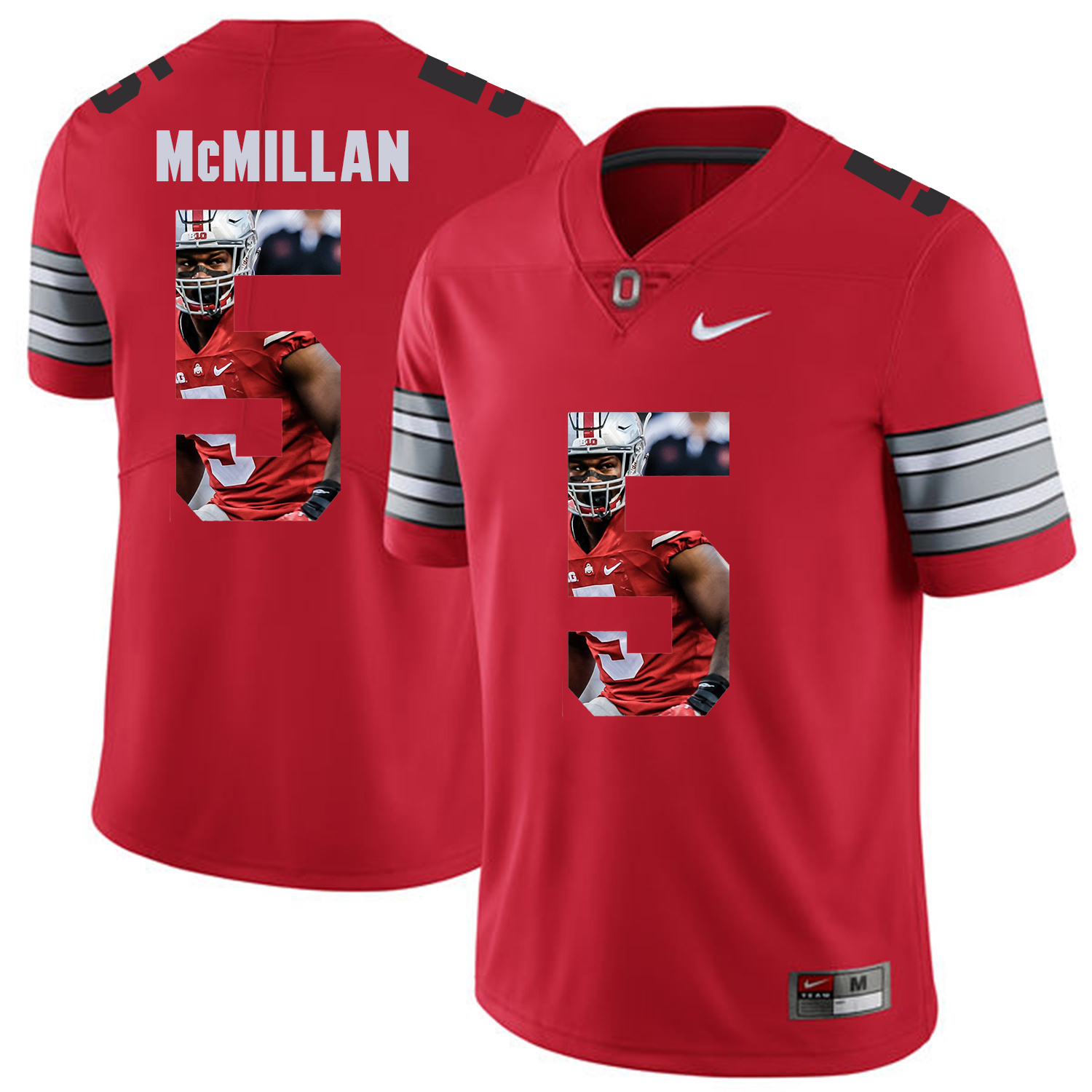 Men Ohio State #5 Mcmillan Red Fashion Edition Customized NCAA Jerseys
